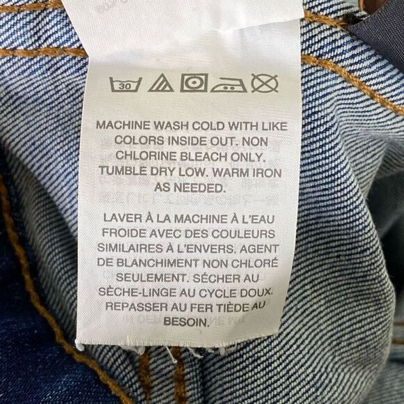 Madewell Dark Wash Distressed Denim Button Fly 10” High-Rise Skinny Jeans Sz 26 - Picture 8 of 9